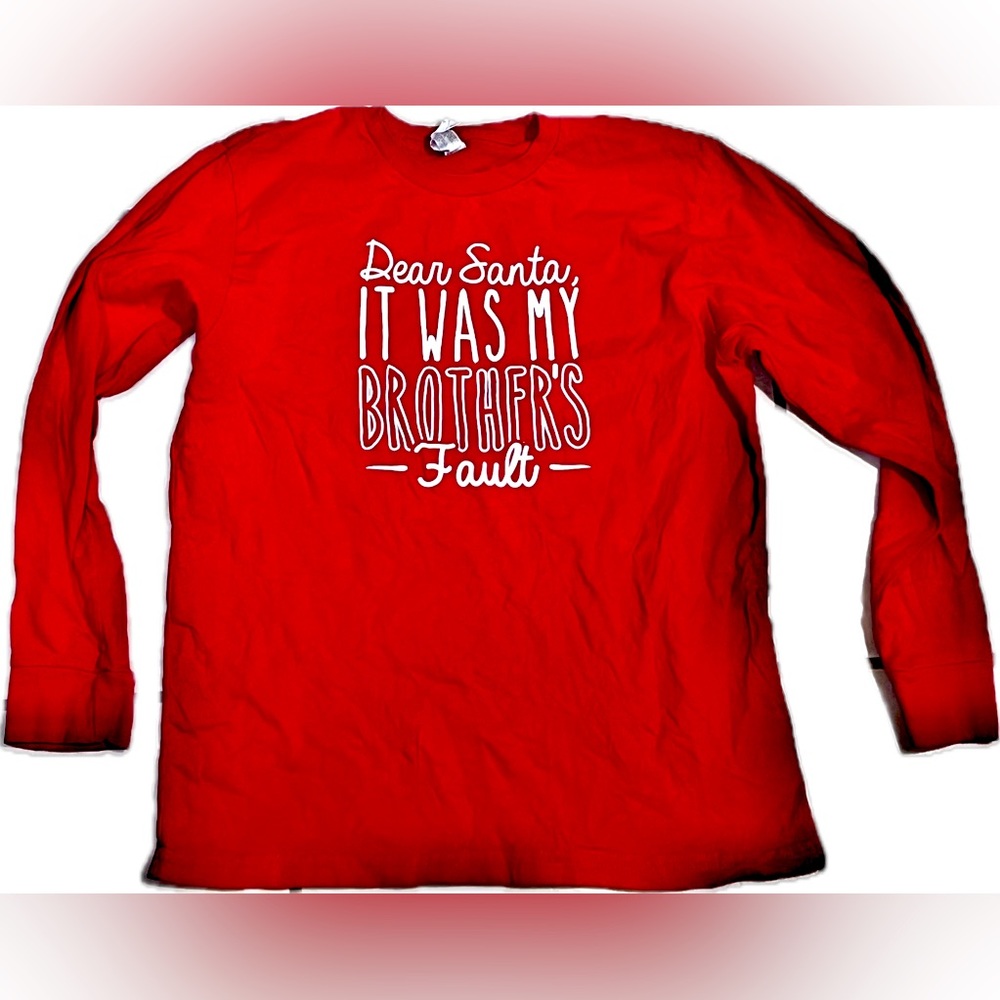Dear Santa it was my brothers fault Christmas shirt 2 available EUC boys…